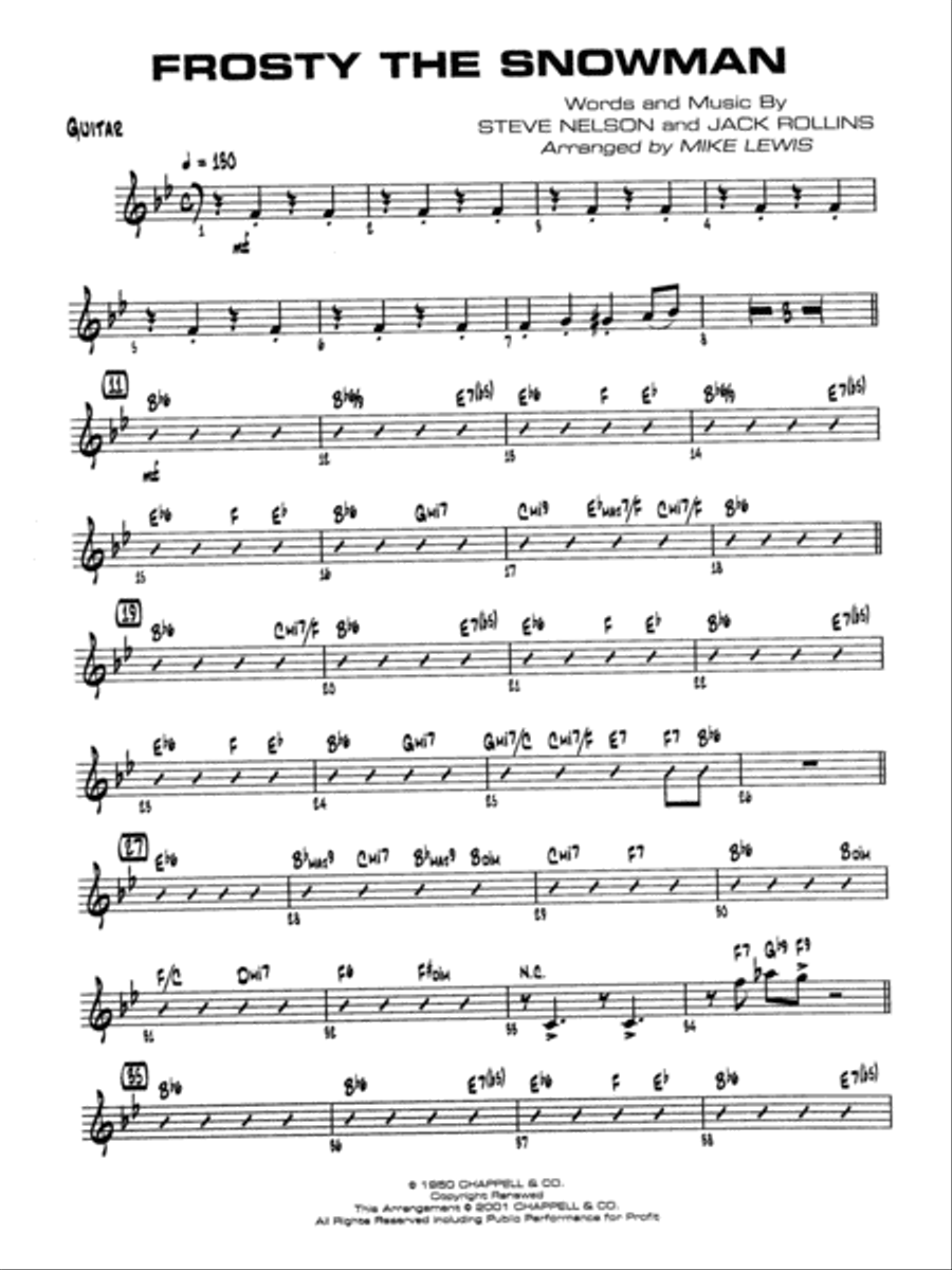 Frosty the Snowman: Guitar Jazz Ensemble scores gallery preview page 1