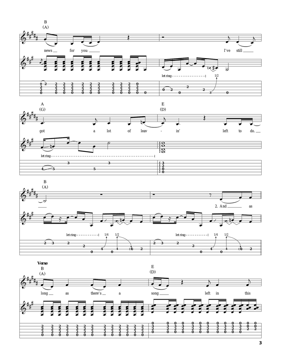 Lot Of Leavin' Left To Do Acoustic Guitar scores gallery preview page 3
