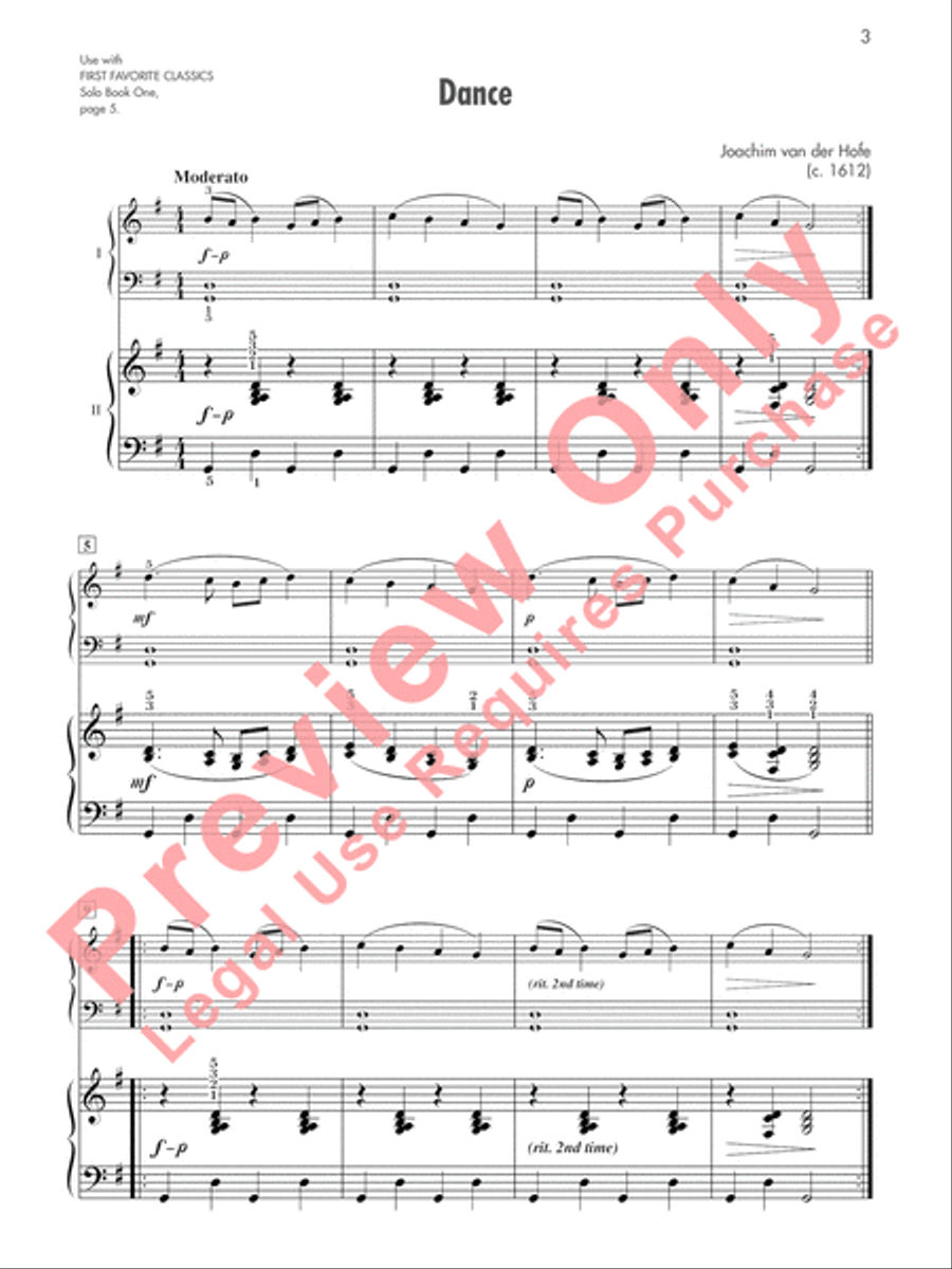 First Favorite Classics: Accompaniment, Book 1 Easy Piano scores gallery preview page 4