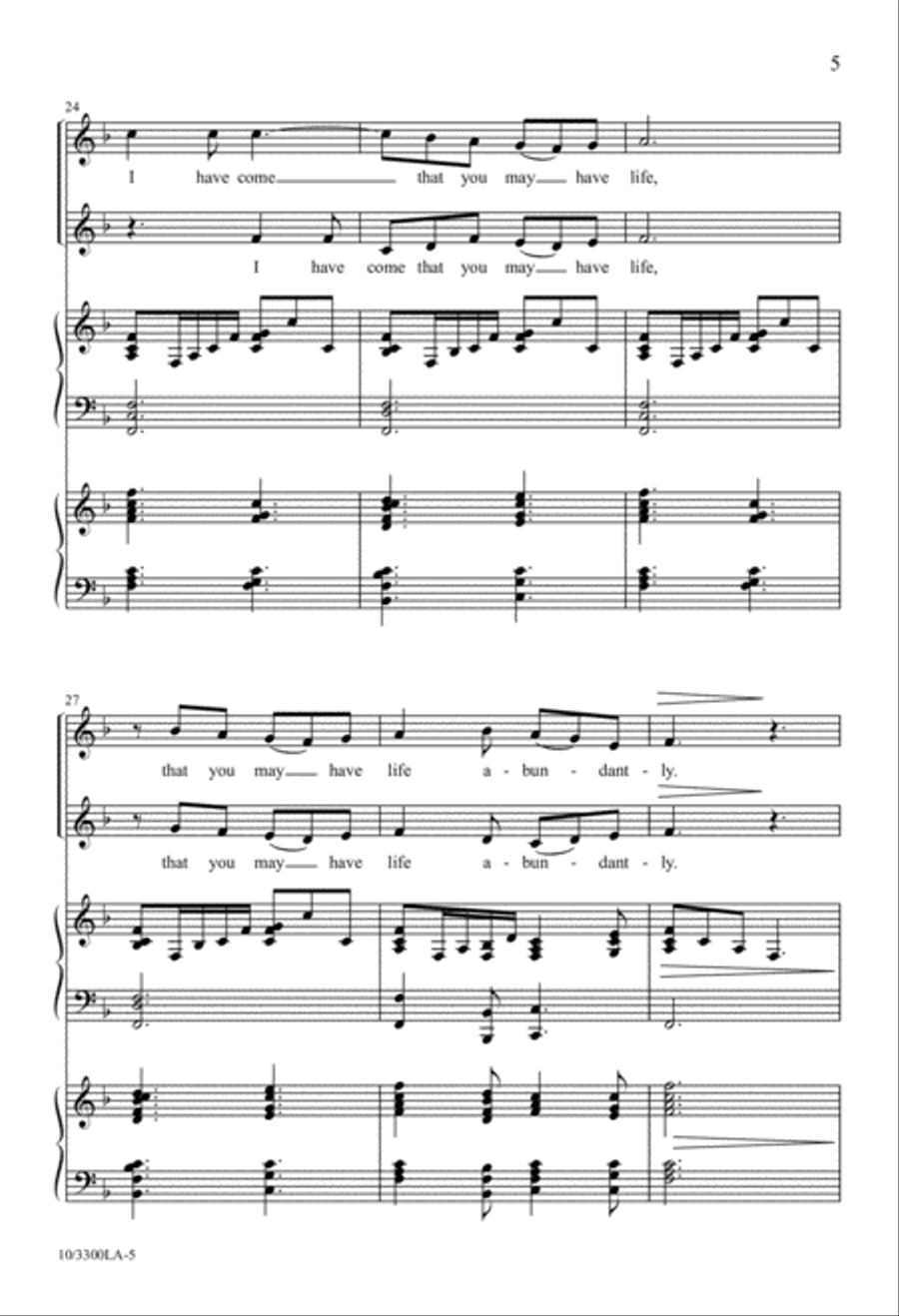 I Have Come 2-Part scores gallery preview page 6