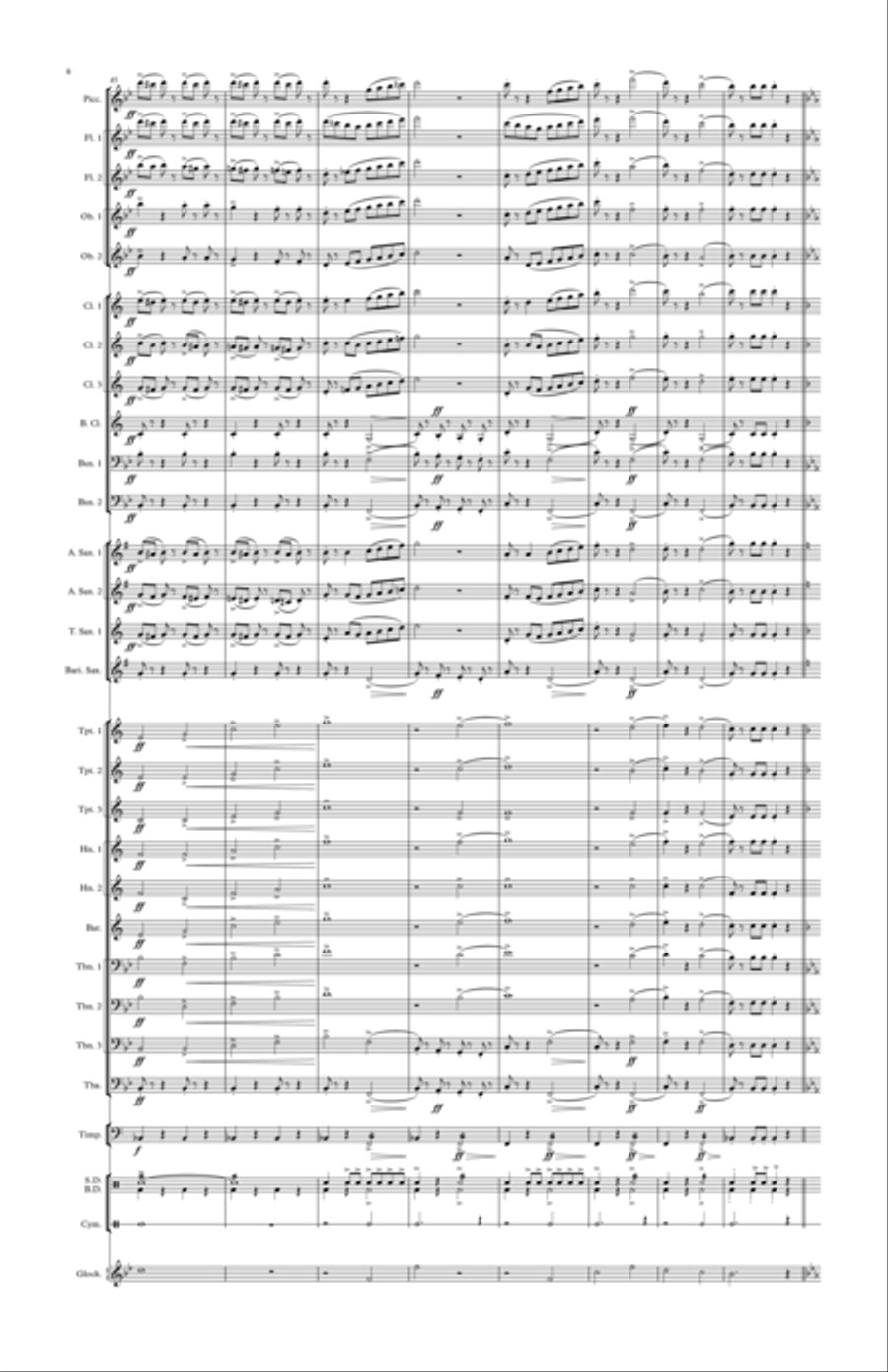 Crown Point March (for Band) 11x17 TABLOID SCORE ONLY Concert Band scores gallery preview page 6