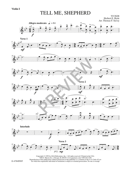 Tell Me Shepherd - Instrument edition