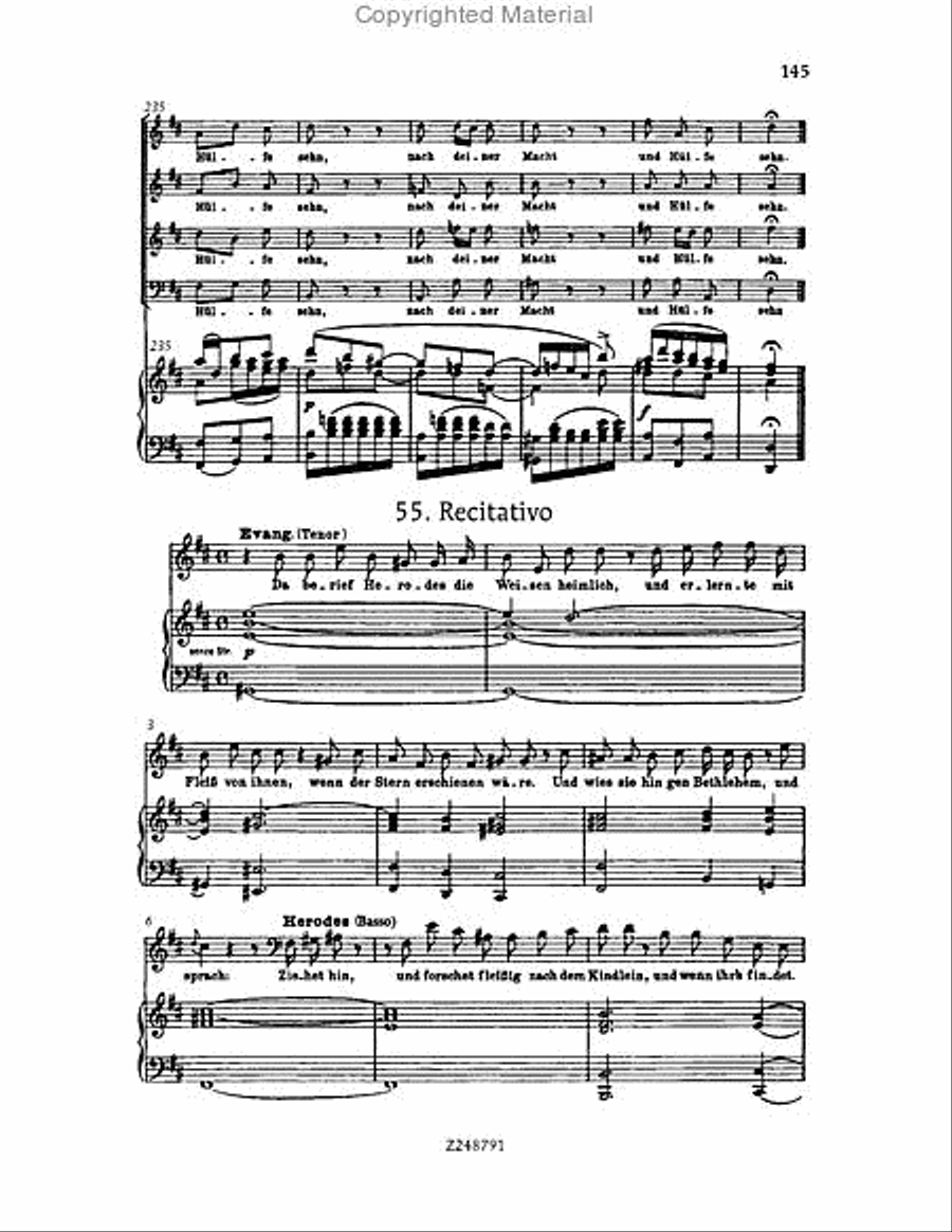 Christmas Oratorio, BWV 248 Choir scores gallery preview page 144