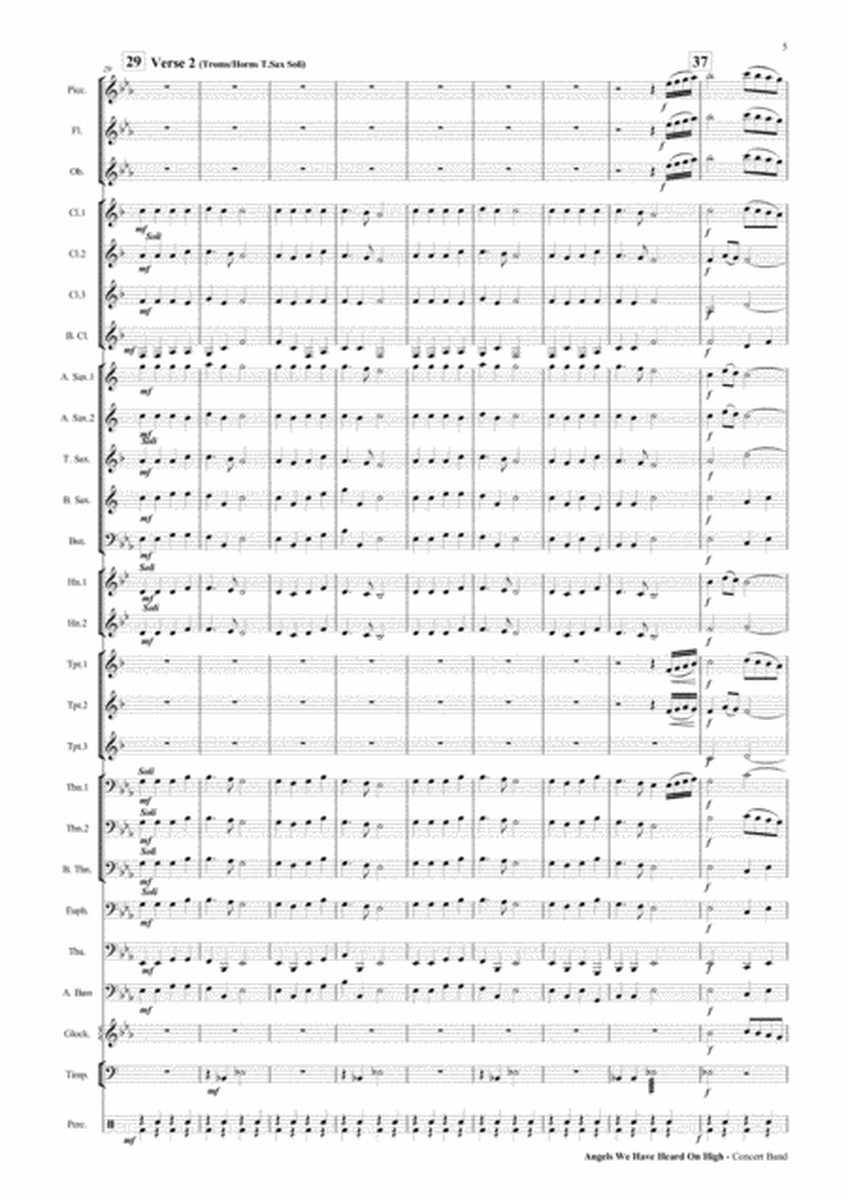 Angels We Have Heard On High - Concert Band Score and Parts PDF image number null
