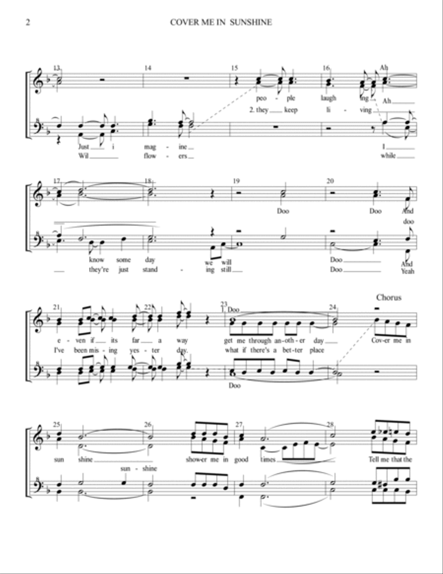Cover Me In Sunshine Cover Me In Sunshine Small Ensemble scores gallery preview page 2