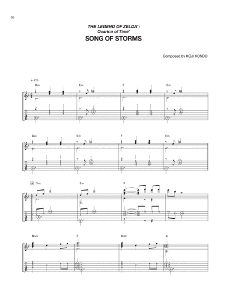 The Legend of Zelda™: Ocarina of Time™ Song of Storms Electric Guitar scores gallery preview page 1