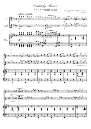 "Radetzky Marsch " (Ddur) Piano trio / flute & clarinet