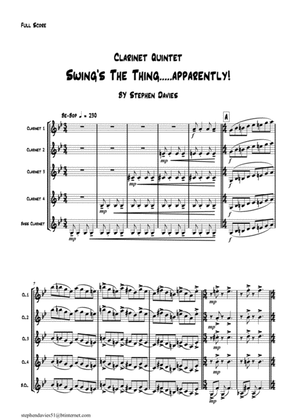 'Swing's The Thing...... Apparently!' for Clarinet Quintet