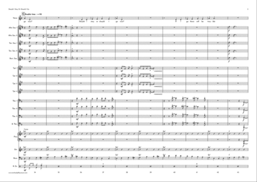 Should I Stay Or Should I Go Jazz Ensemble scores gallery preview page 6