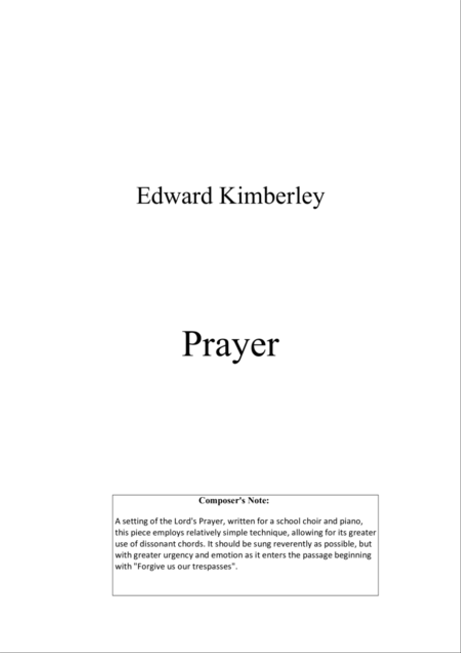 Prayer Prayer Piano scores gallery preview page 1