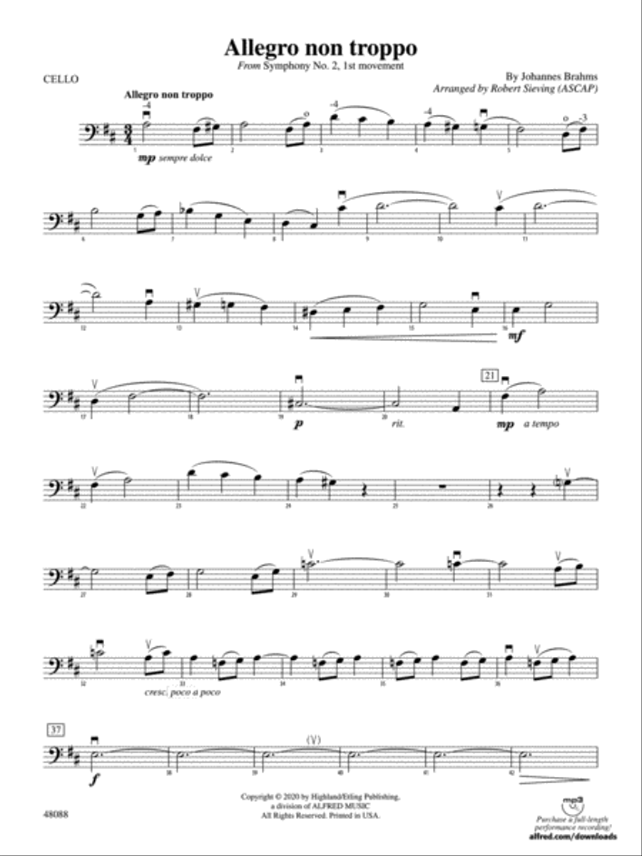 Allegro non troppo: Cello String Orchestra scores gallery preview page 1