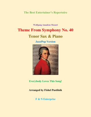 Book cover for "Theme From Symphony No.40" for Tenor Sax and Piano