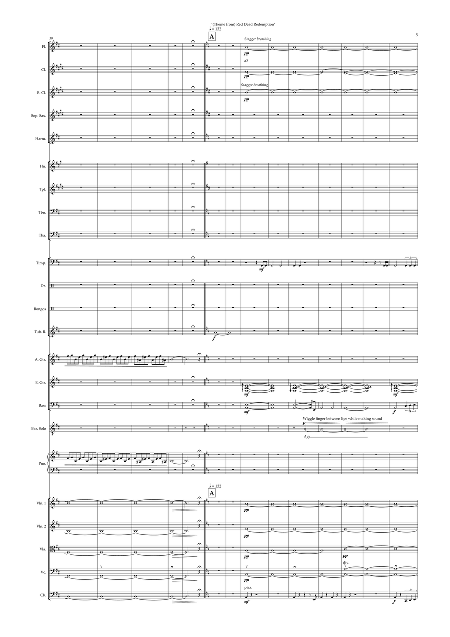 Theme From Red Dead Redemption Large Ensemble scores gallery preview page 5