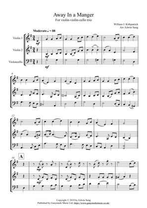 Away In A Manger for string trio (Violin-violin-cello incl. part scores)