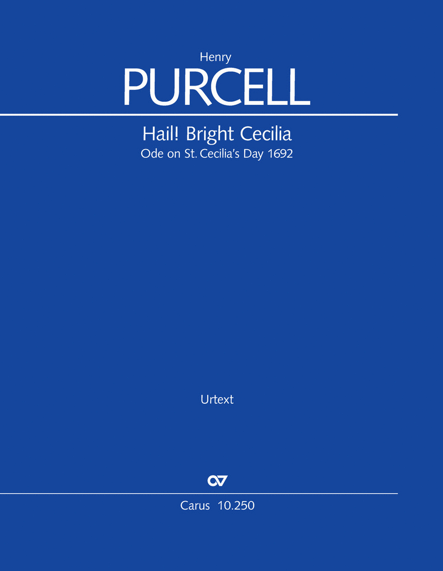 Book cover for Hail! Bright Cecilia. Ode on St. Cecilia's Day 1692