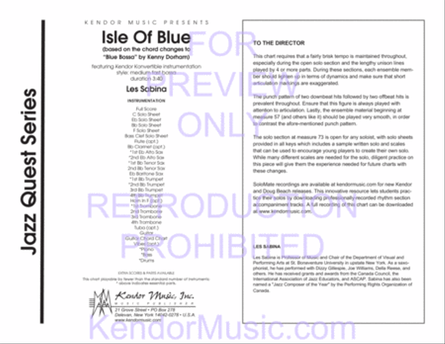 Isle of Blue Jazz Ensemble scores gallery preview page 2