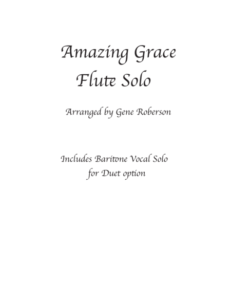 Amazing Grace Advanced Flute Solo
