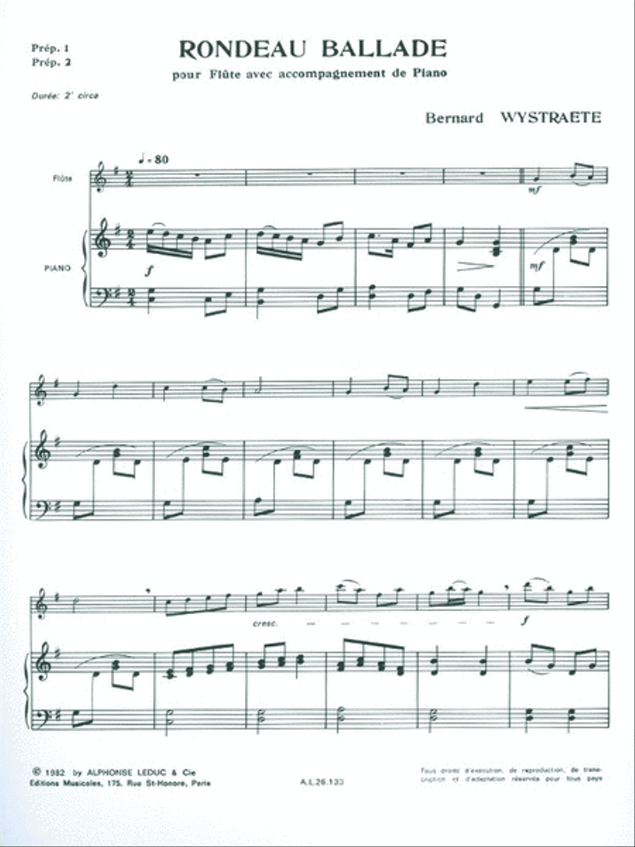 Rondeau Ballade (flute And Piano) Flute Solo scores gallery preview page 2
