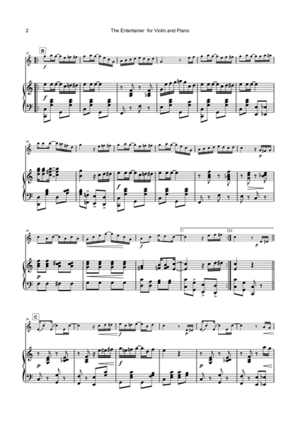 The Entertainer by Scott Joplin, for Violin and Piano