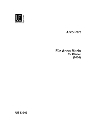 Book cover for Für Anna Maria