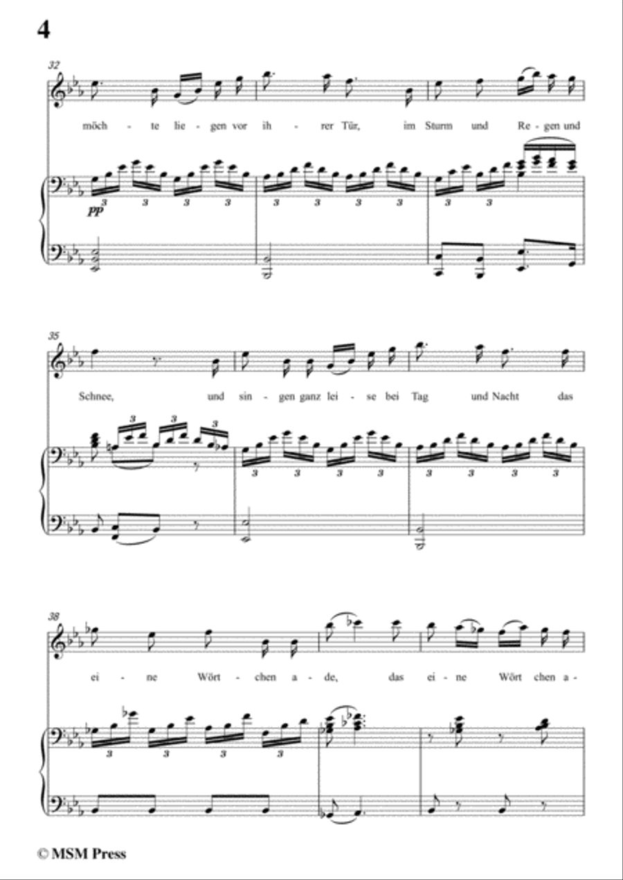 Schubert-Die böse Farbe,from 'Die Schöne Müllerin',Op.25 No.17,in E flat Major,for Voice&Piano Voice scores gallery preview page 6