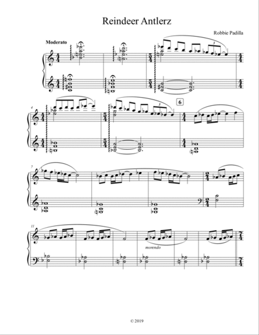 Reindeer Antlerz Piano Solo scores gallery preview page 3