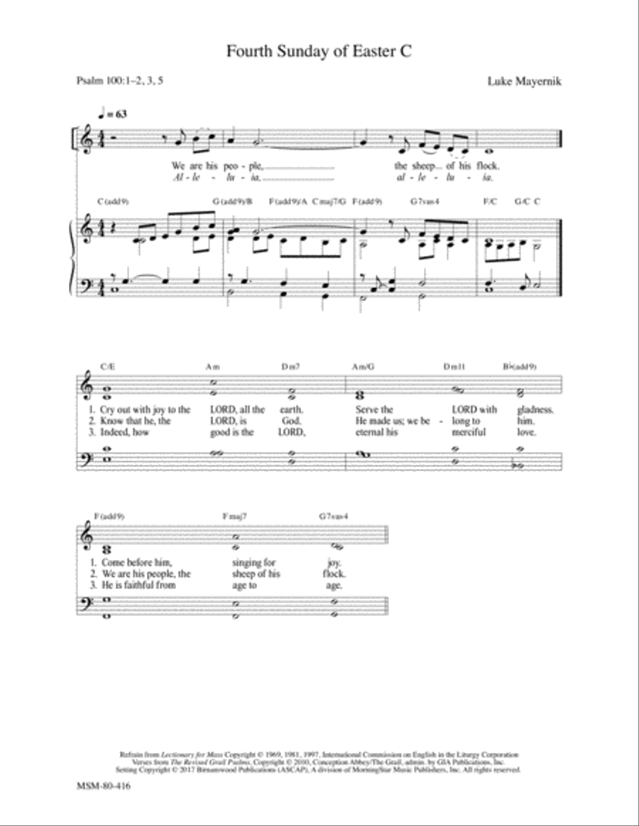 Fourth Sunday of Easter C 4-Part scores gallery preview page 1