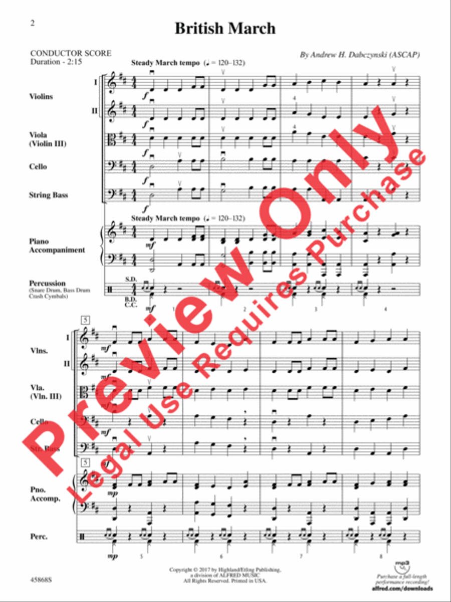 British March String Orchestra scores gallery preview page 2