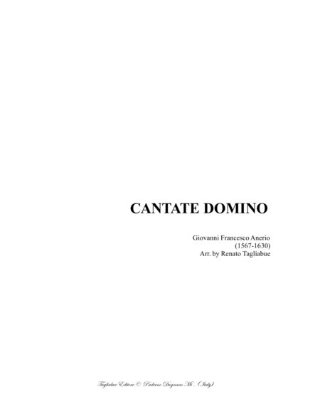 CANTATE DOMINO - ANERIO G.F. - For SATB Choir image number null