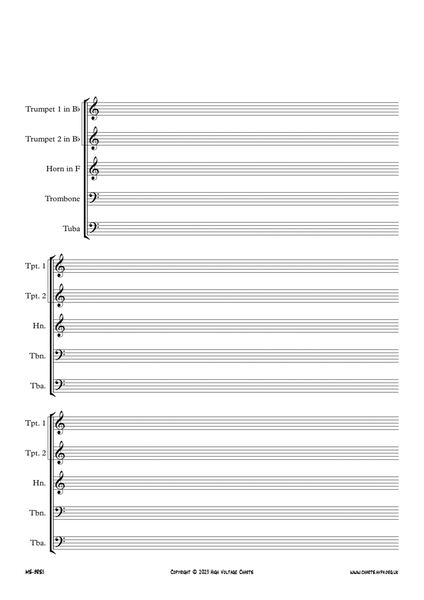 Manuscript Paper - Brass Quintet