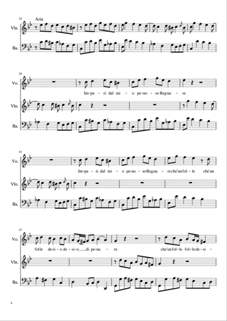 Che mi giova esser Regina Complete Score with Parts Small Ensemble scores gallery preview page 4