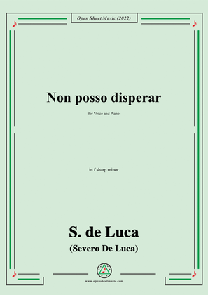 Book cover for S. de Luca-Non posso disperar,in f sharp minor