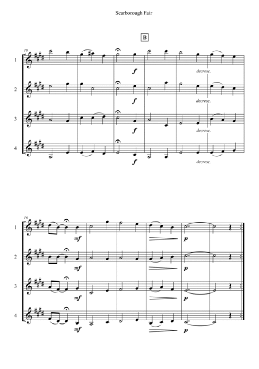 Scarborough Fair Violin Solo scores gallery preview page 2
