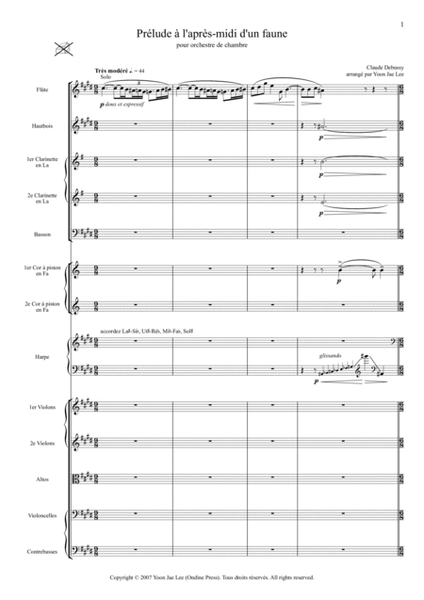 Debussy (arr. Lee): Prélude à l'après-midi d'un faune, Full Score image number null