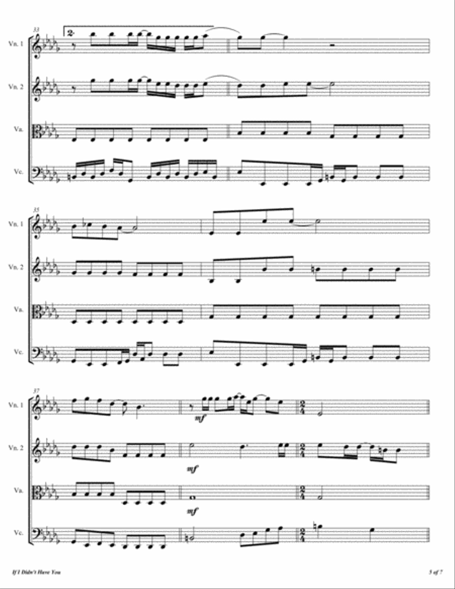 If I Didn't Have You If I Didn't Have You String Quartet scores gallery preview page 6