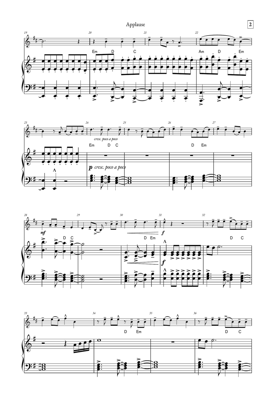 Applause Piano scores gallery preview page 2