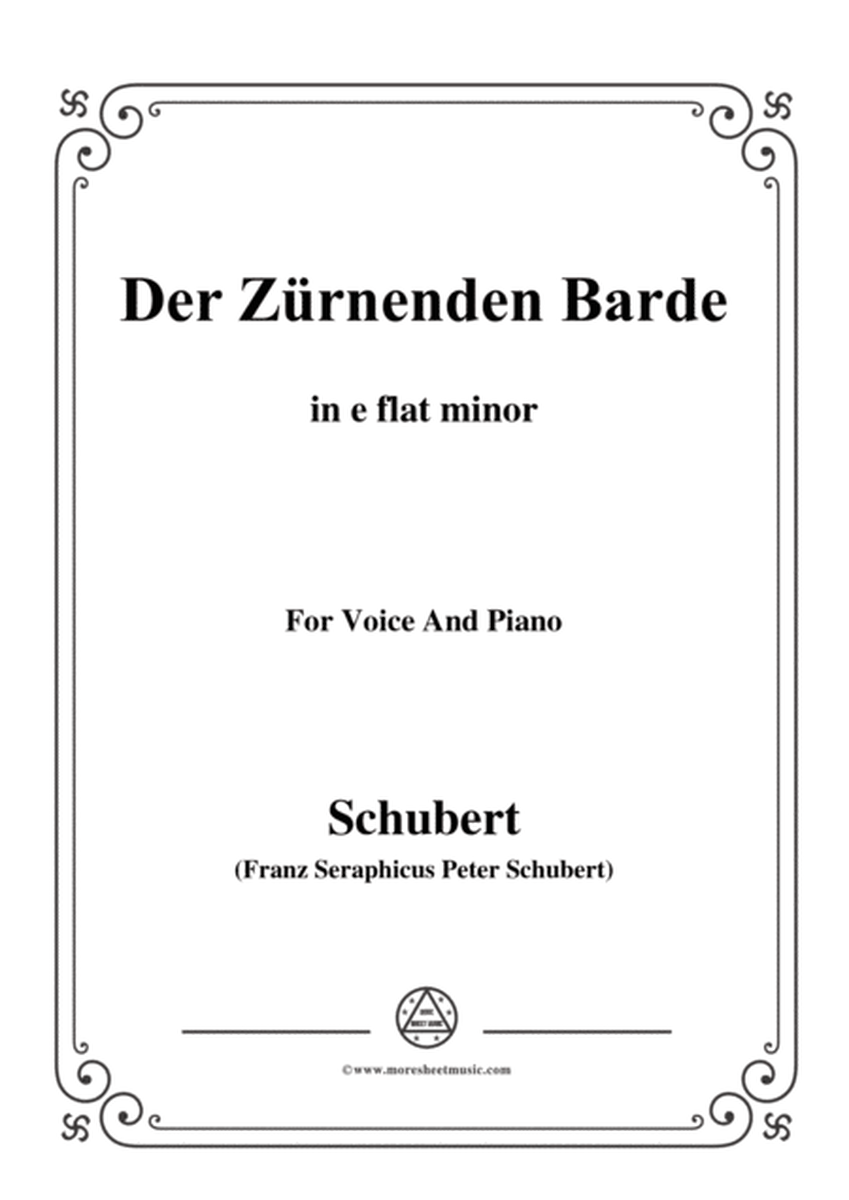 Schubert-Der Zürnenden Barde,in e flat minor,for Voice&Piano image number null