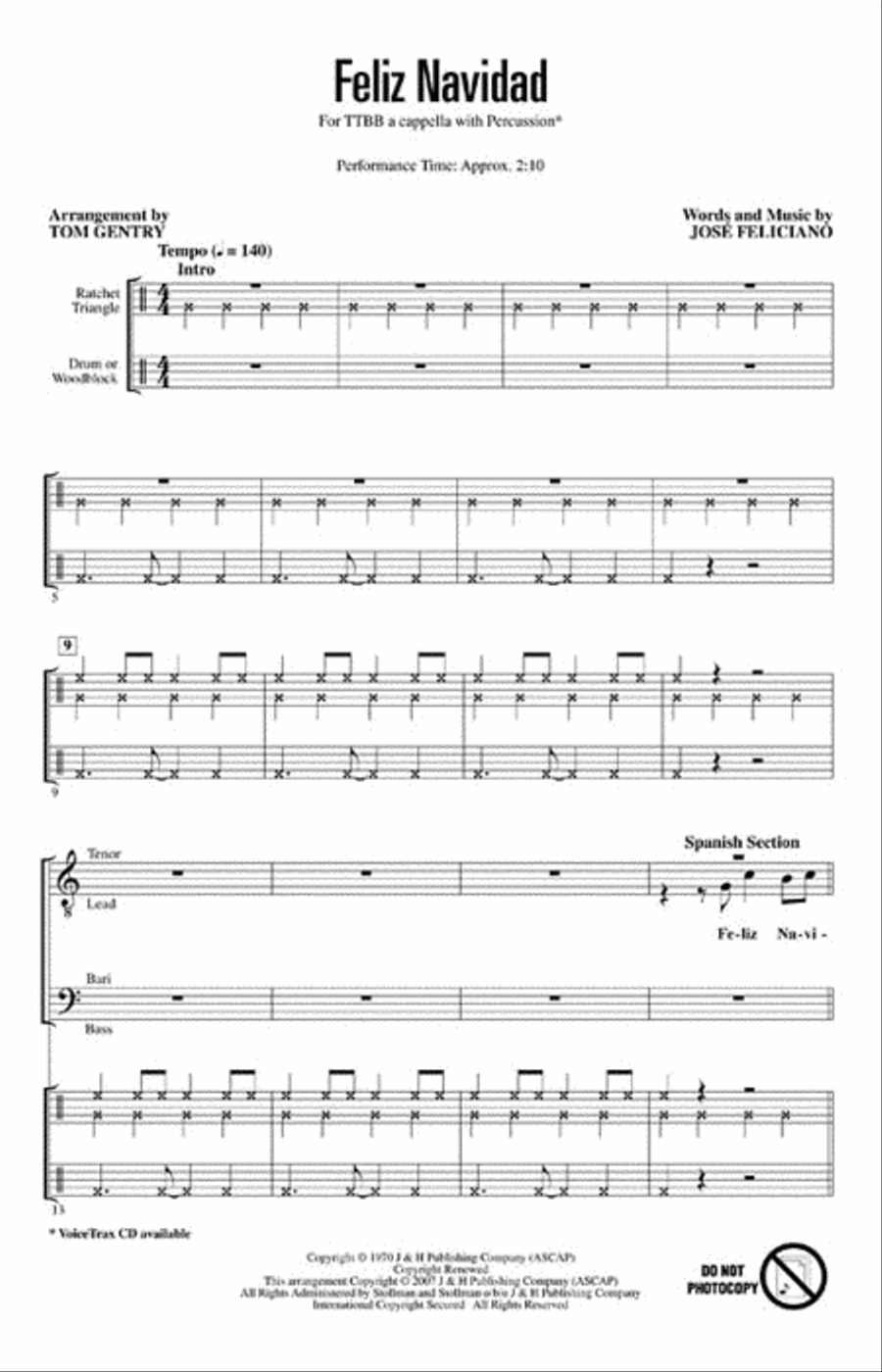 Feliz Navidad TTBB scores gallery preview page 2