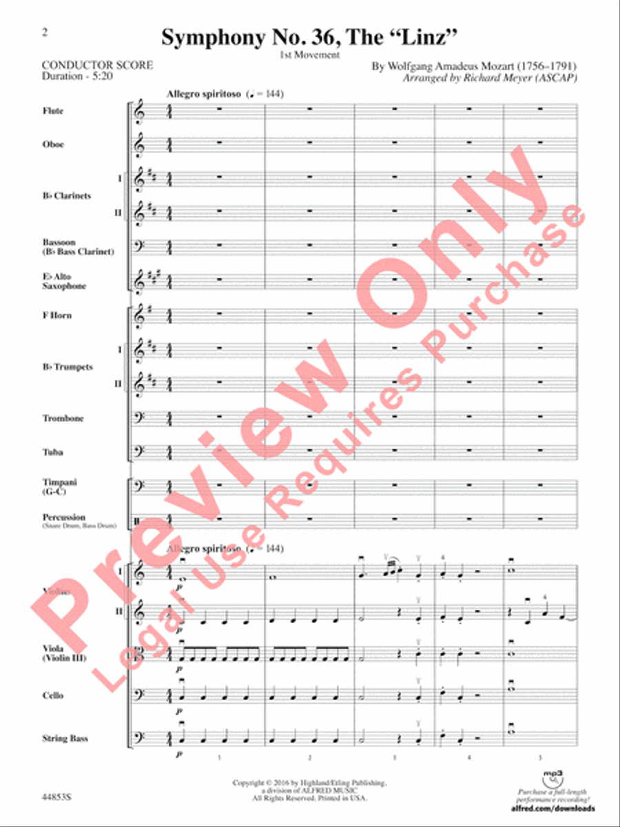 Symphony No. 36, The Linz Full Orchestra scores gallery preview page 3