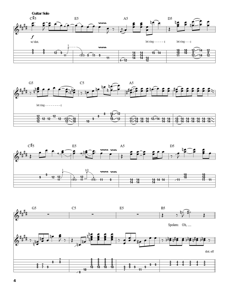 Shattered Guitar Tablature scores gallery preview page 4