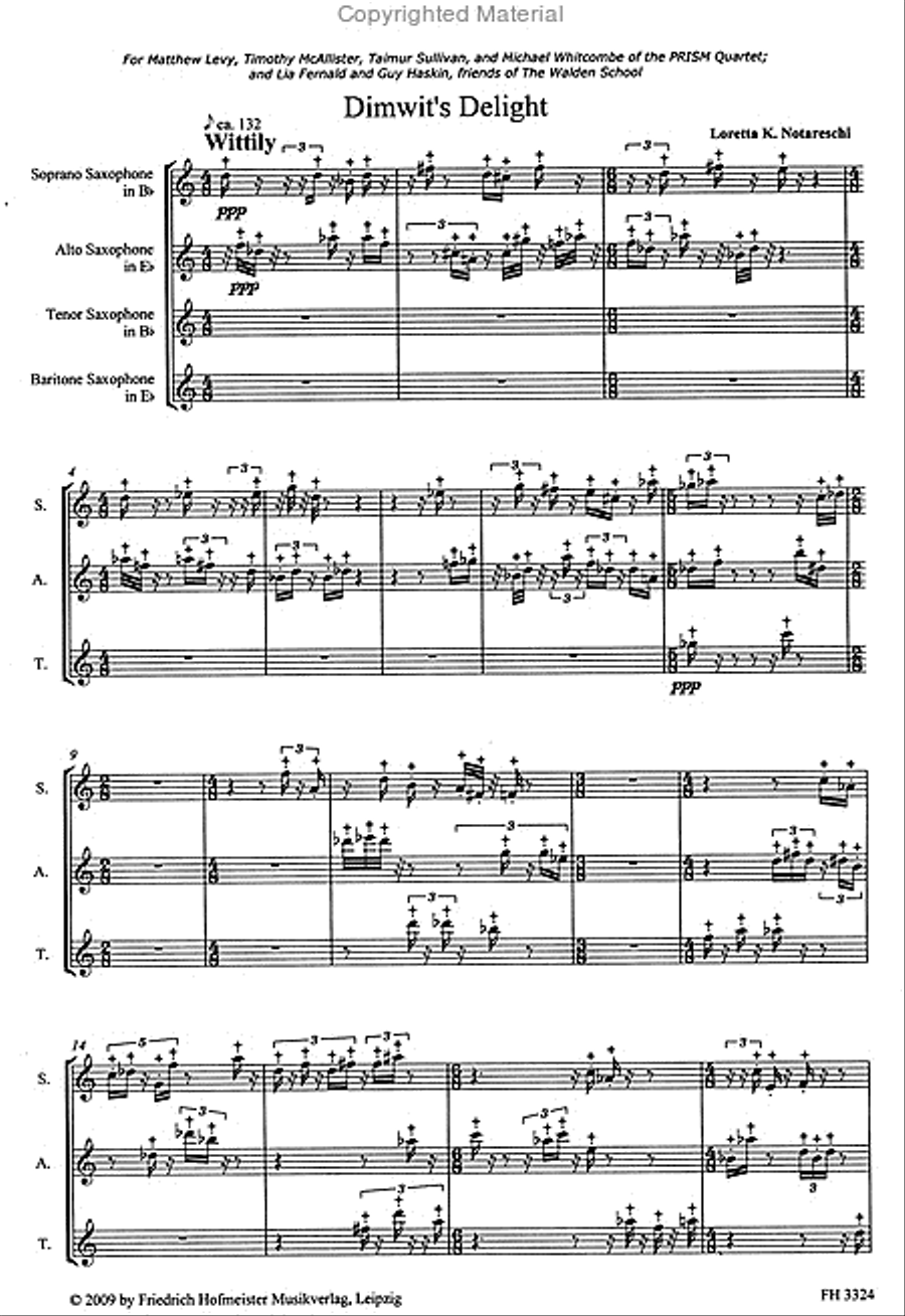 Dimwit´s Delight Dimwit´s Delight Saxophone scores gallery preview page 2