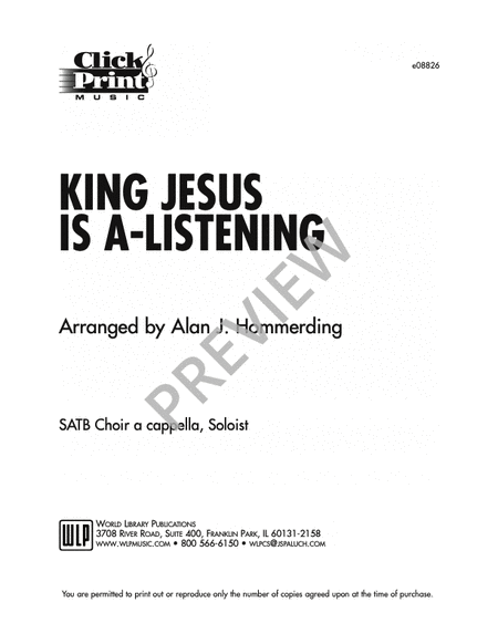 King Jesus is A-Listening