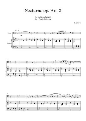 Book cover for Nocturno op. 9 no. 2 (viola and piano - SIMPLIFIED) CHOPIN