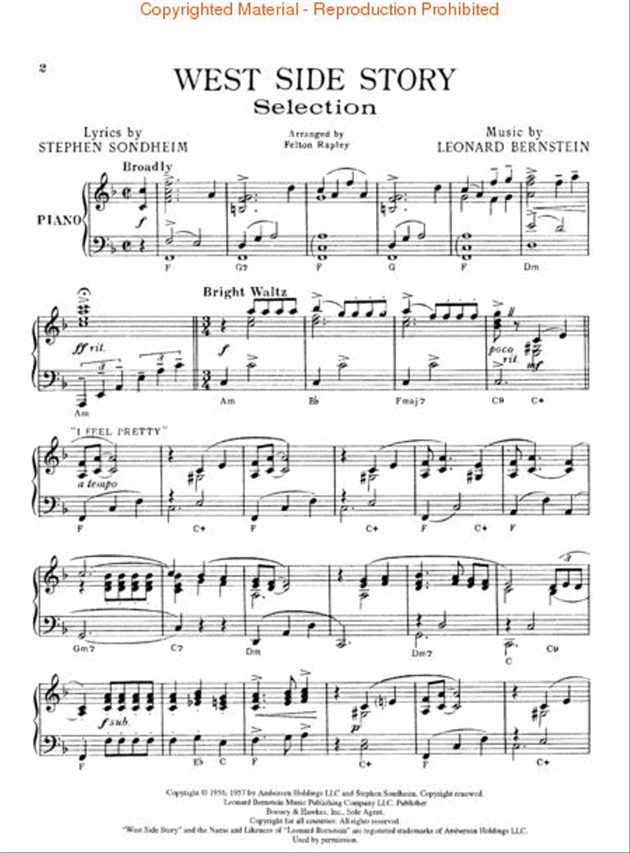 West Side Story Piano Solo scores gallery preview page 2