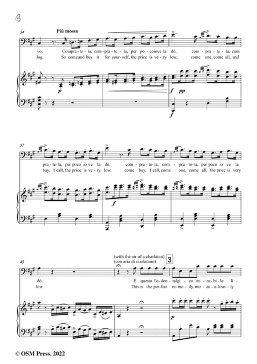 Donizetti-Udite/Benefattor degl'uomini,from L'elisir d'amore Voice scores gallery preview page 6