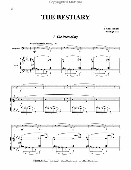 The Bestiary for Trombone & Piano