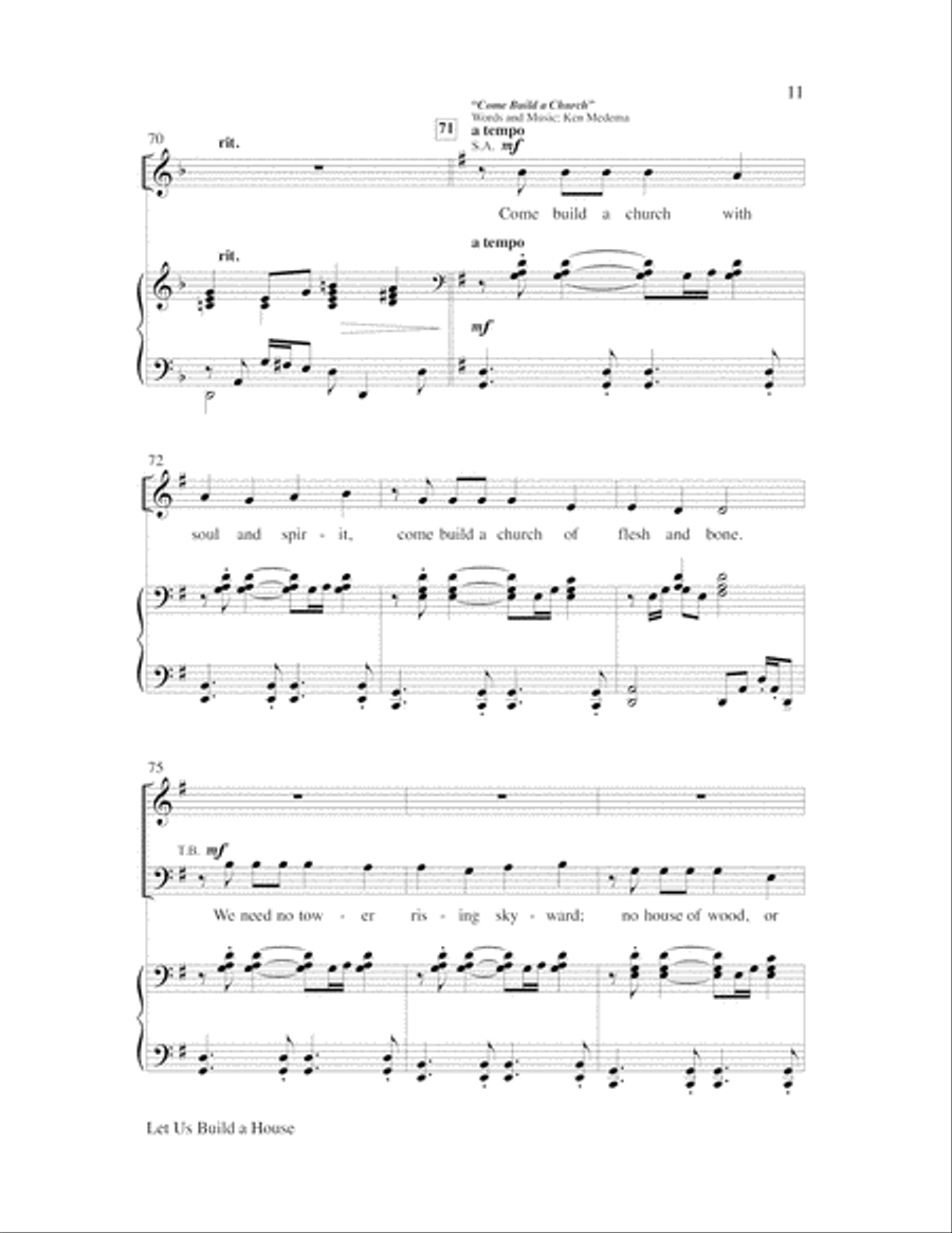 Let Us Build A House (All Are Welcome) Choir scores gallery preview page 11