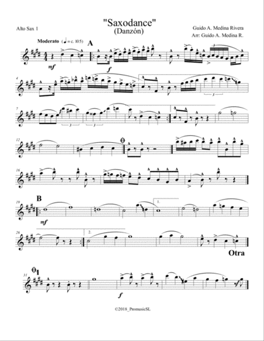 Saxodance Jazz Ensemble scores gallery preview page 1