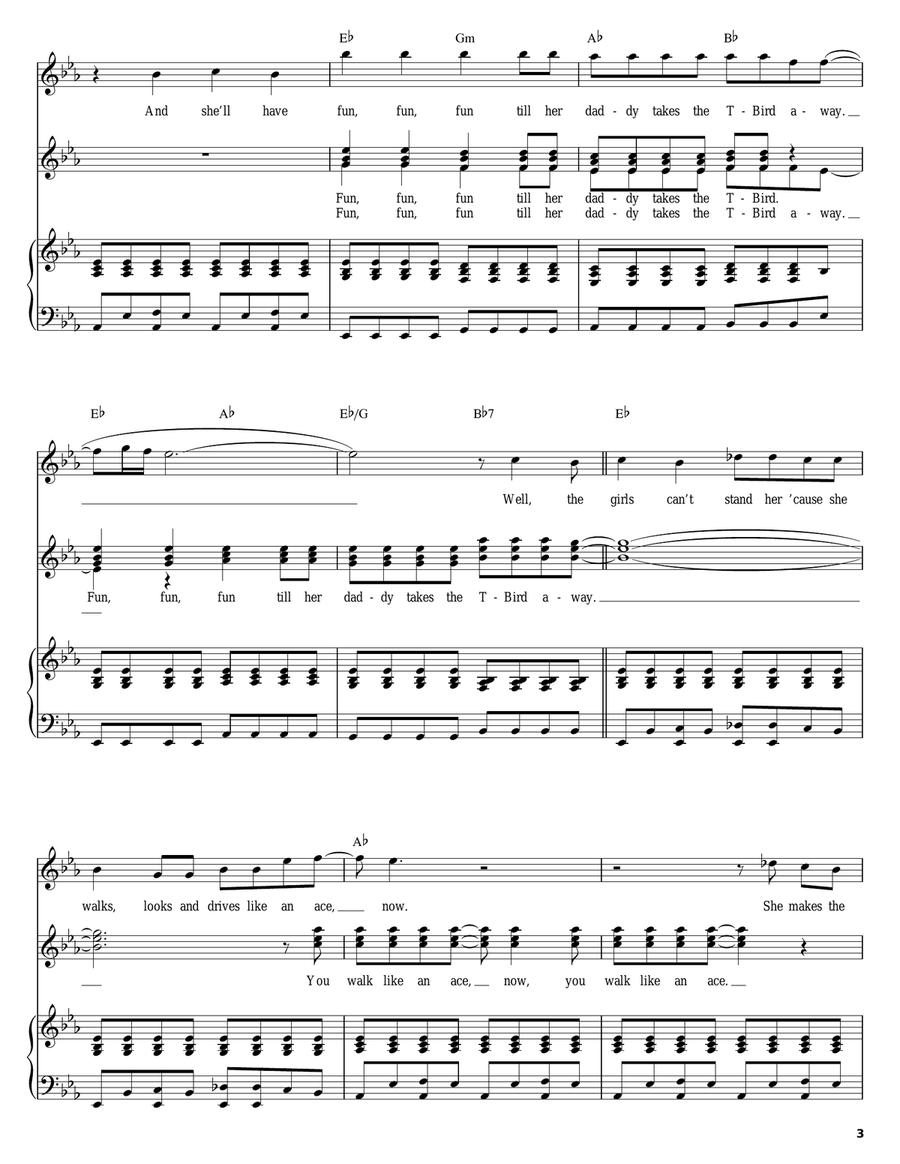 Fun, Fun, Fun Piano, Vocal scores gallery preview page 3