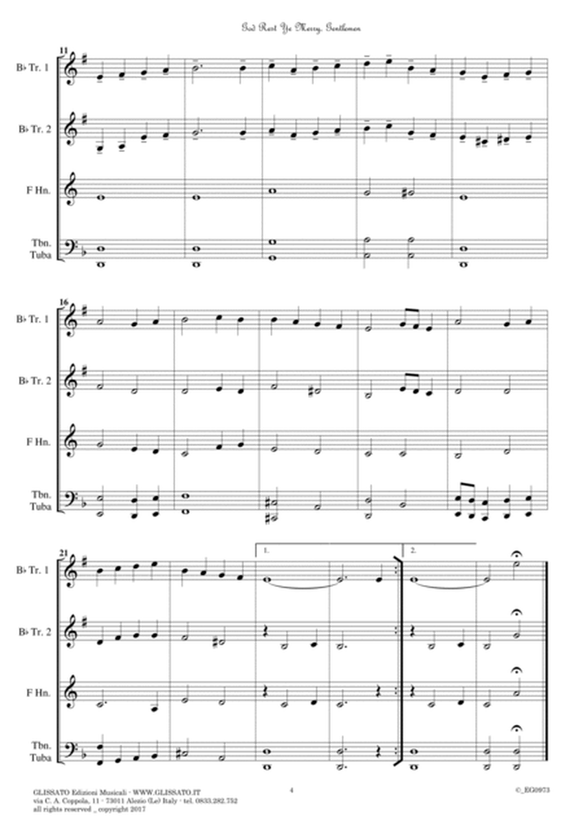 10 Easy Christmas Tunes - Brass Quartet/Quintet (score) image number null
